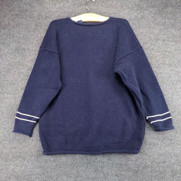 Vintage Hook Sport Mens Round Neck Long Sleeve Pullover Anchor Sweater Blue SZ S - Picture 6 of 12